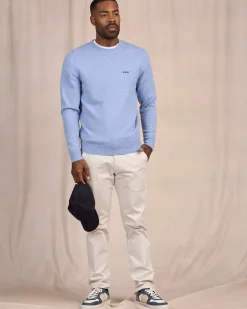 Homme Mise Au Green Pull Cassis bleu ciel