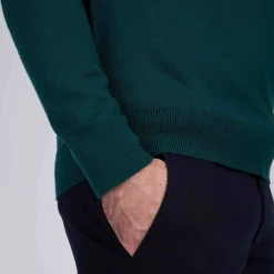 Homme Mise Au Green Pull col rond vert foncé