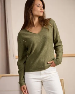 Femme Mise Au Green Pull détail lurex