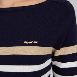 Femme Mise Au Green Pull façon marinière bleu marine