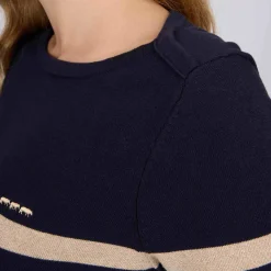 Femme Mise Au Green Pull façon marinière bleu marine