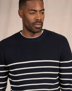 Homme Mise Au Green Pull marinière bleu marine