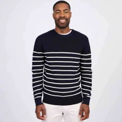 Homme Mise Au Green Pull marinière bleu marine