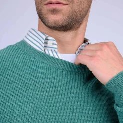 Homme Mise Au Green Pull point grain de riz