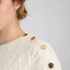 Femme Mise Au Green Pull torsadé blanc cassé