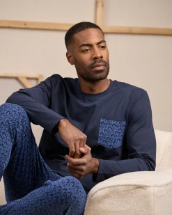 Homme Mise Au Green Pyjama Calvin bleu marine