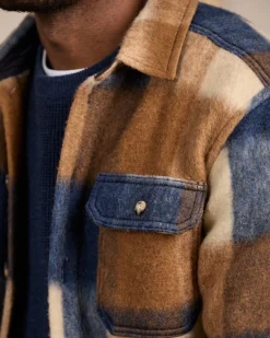 Homme Mise Au Green Surchemise à carreaux bleu marine