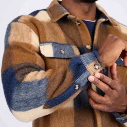 Homme Mise Au Green Surchemise à carreaux bleu marine