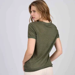 Femme Mise Au Green T-shirt à fines rayures