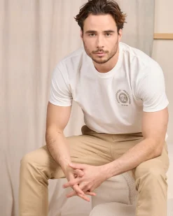 Homme Mise Au Green T-shirt Calvin ecru chiné
