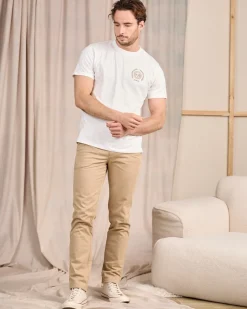 Homme Mise Au Green T-shirt Calvin ecru chiné