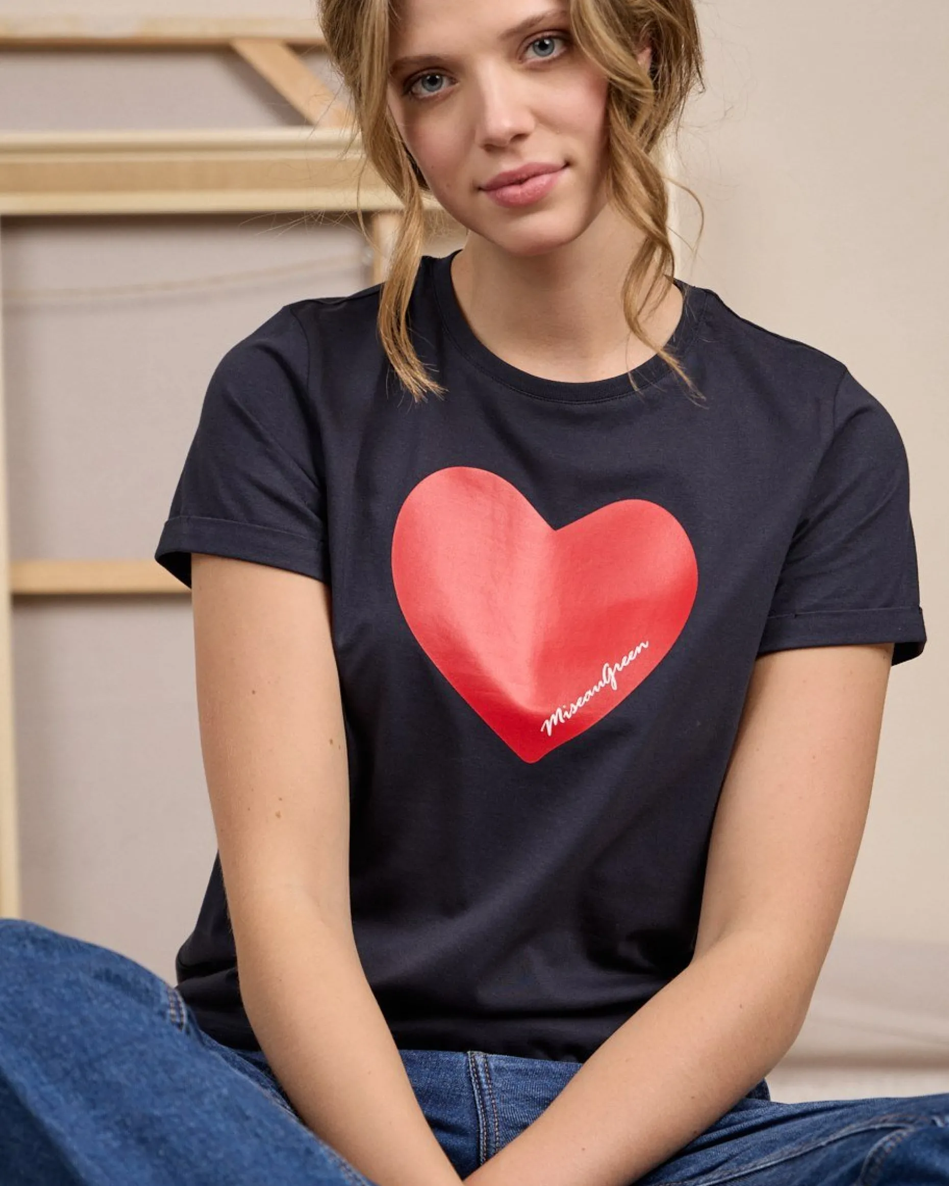 Femme Mise Au Green T-shirt Cheryl bleu marine