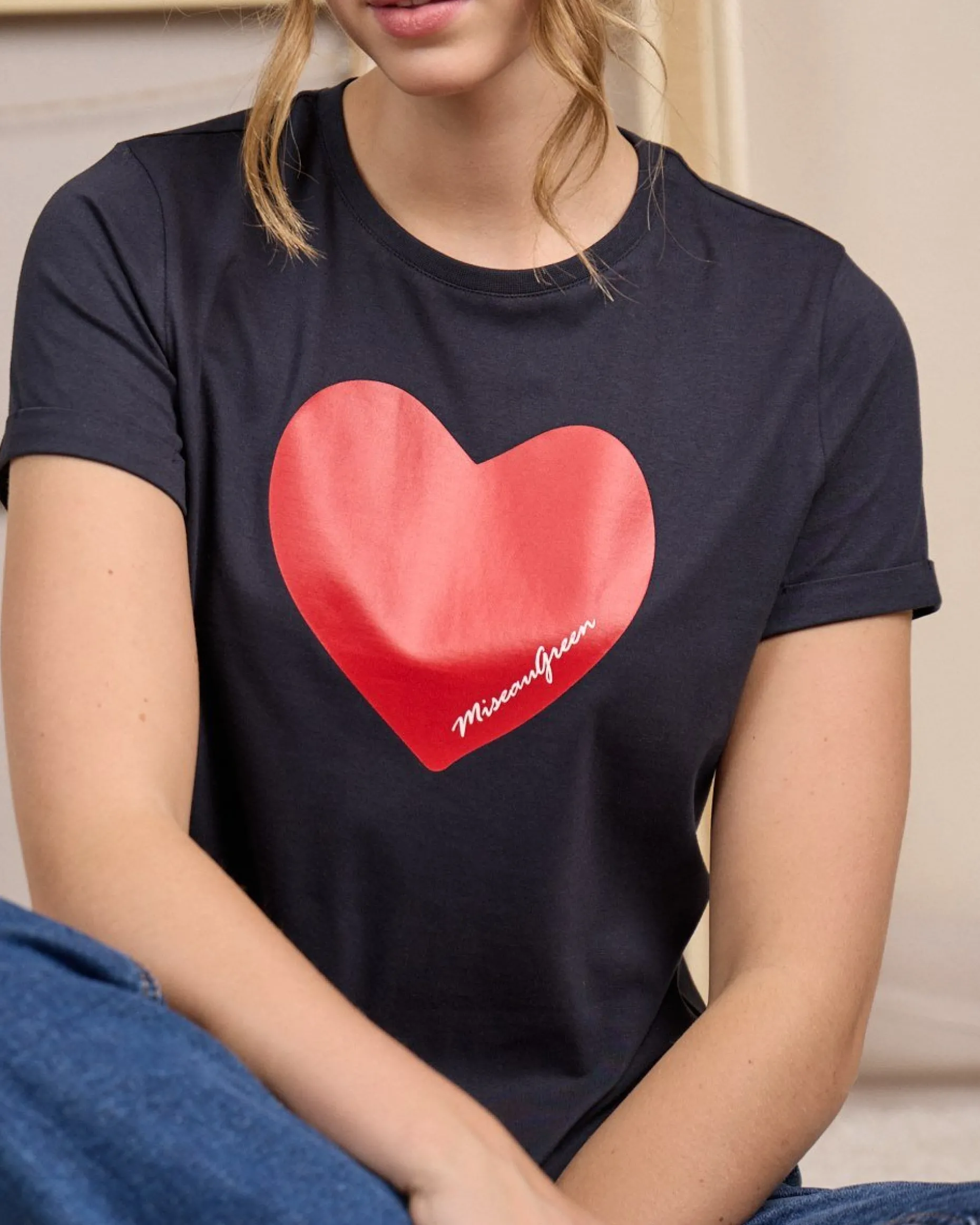 Femme Mise Au Green T-shirt Cheryl bleu marine