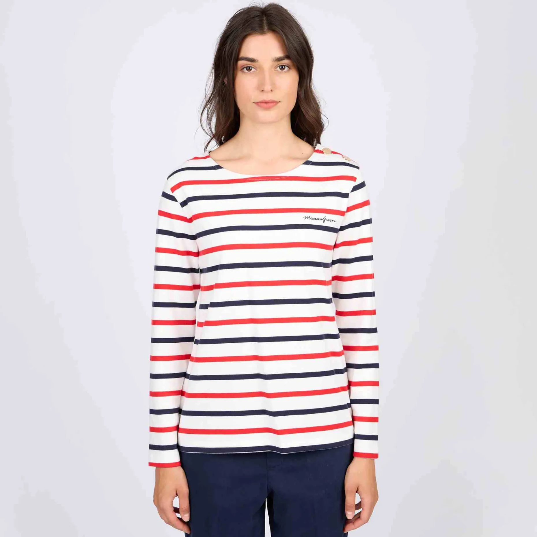 Femme Mise Au Green T-shirt Cyrielle blanc cassé